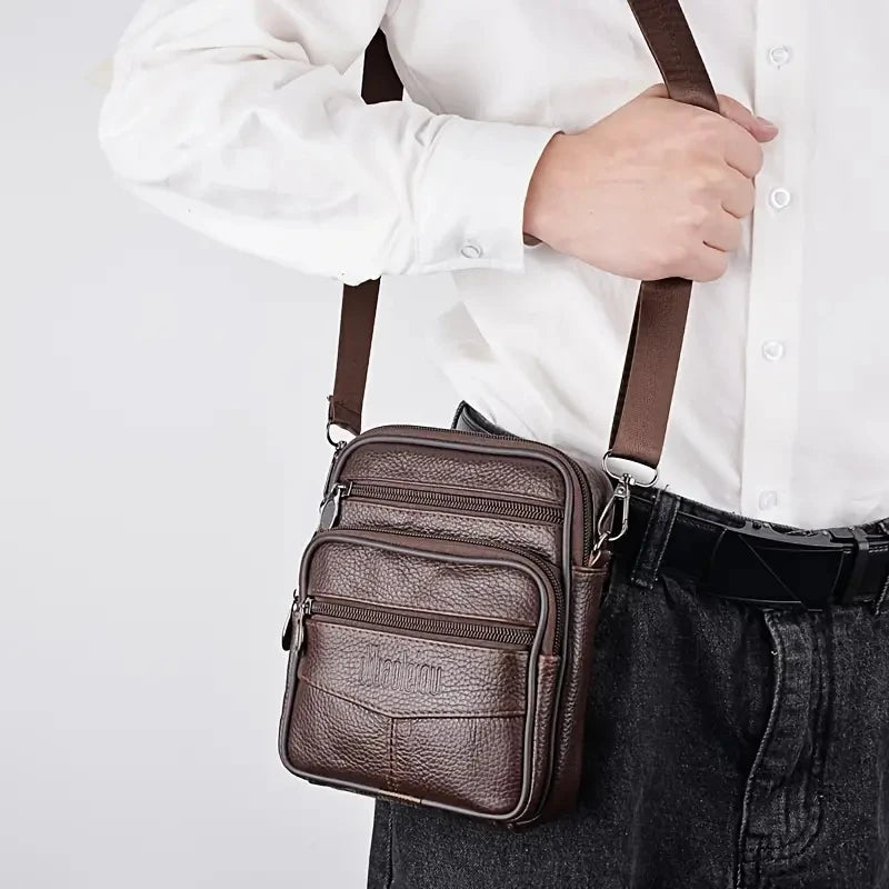 Men's New Genuine Leather Crossbody Bag  Messenger Bag