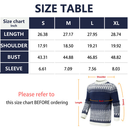 Men's Crewneck Pullover Sweater Long Sleeve Knitted Sweater