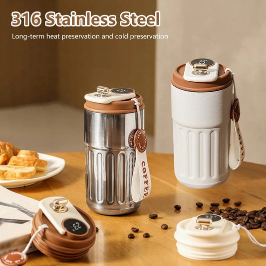 Smart Digital Thermal Bottle Portable Coffee Mug Stainless Steel