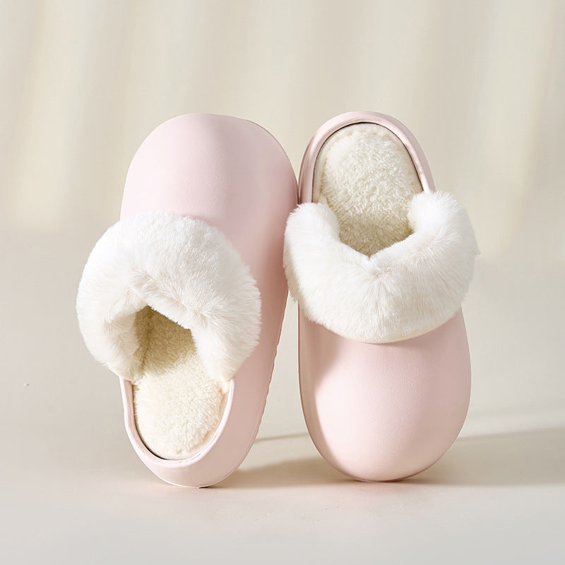 Women Removable Slippers Winter Waterproof Plush Shoes Thick Bottom Warm Fuzzy