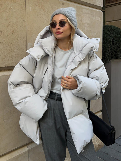 Fashion Coat With Removable Hood Cotton Jacket Winter Warm Windproof