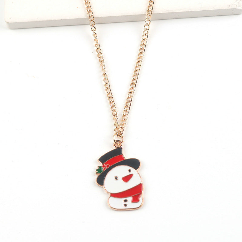 Christmas Necklace Cute Cartoon Santa Claus Snowman