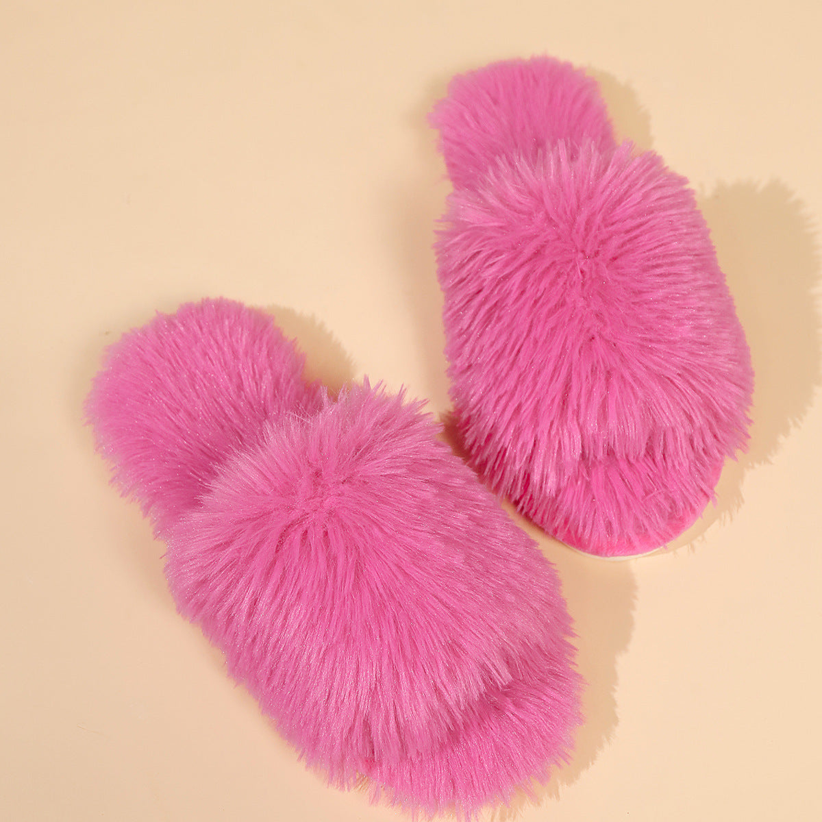 Fashion Plush Slippers Winter Warm Soft Fluffy Slipper Women