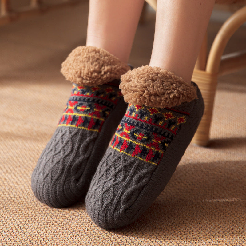 Indoor Home Floor Socks Winter Warm Non-slip Socks For Men And Women