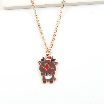 Christmas Necklace Cute Cartoon Santa Claus Snowman