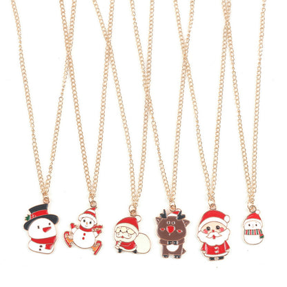 Christmas Necklace Cute Cartoon Santa Claus Snowman