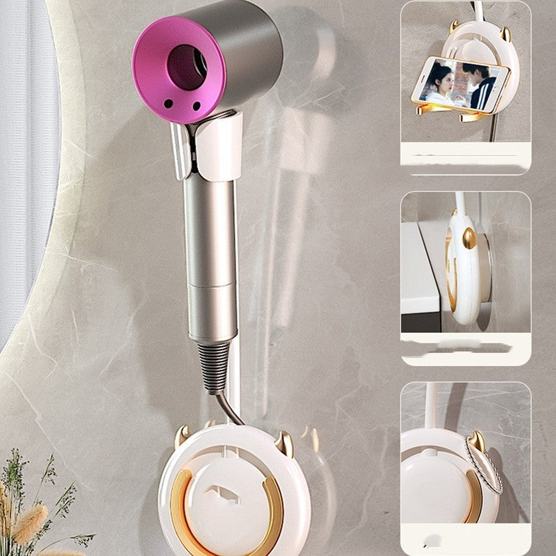 Hair Dryer Shelf Wall Hanging Without Punching