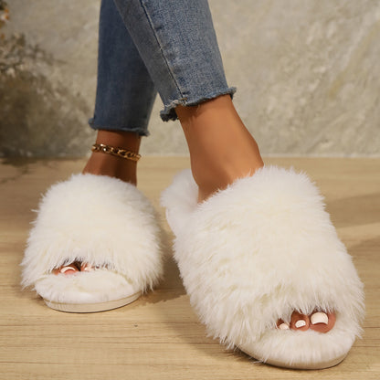 Fashion Plush Slippers Winter Warm Soft Fluffy Slipper Women