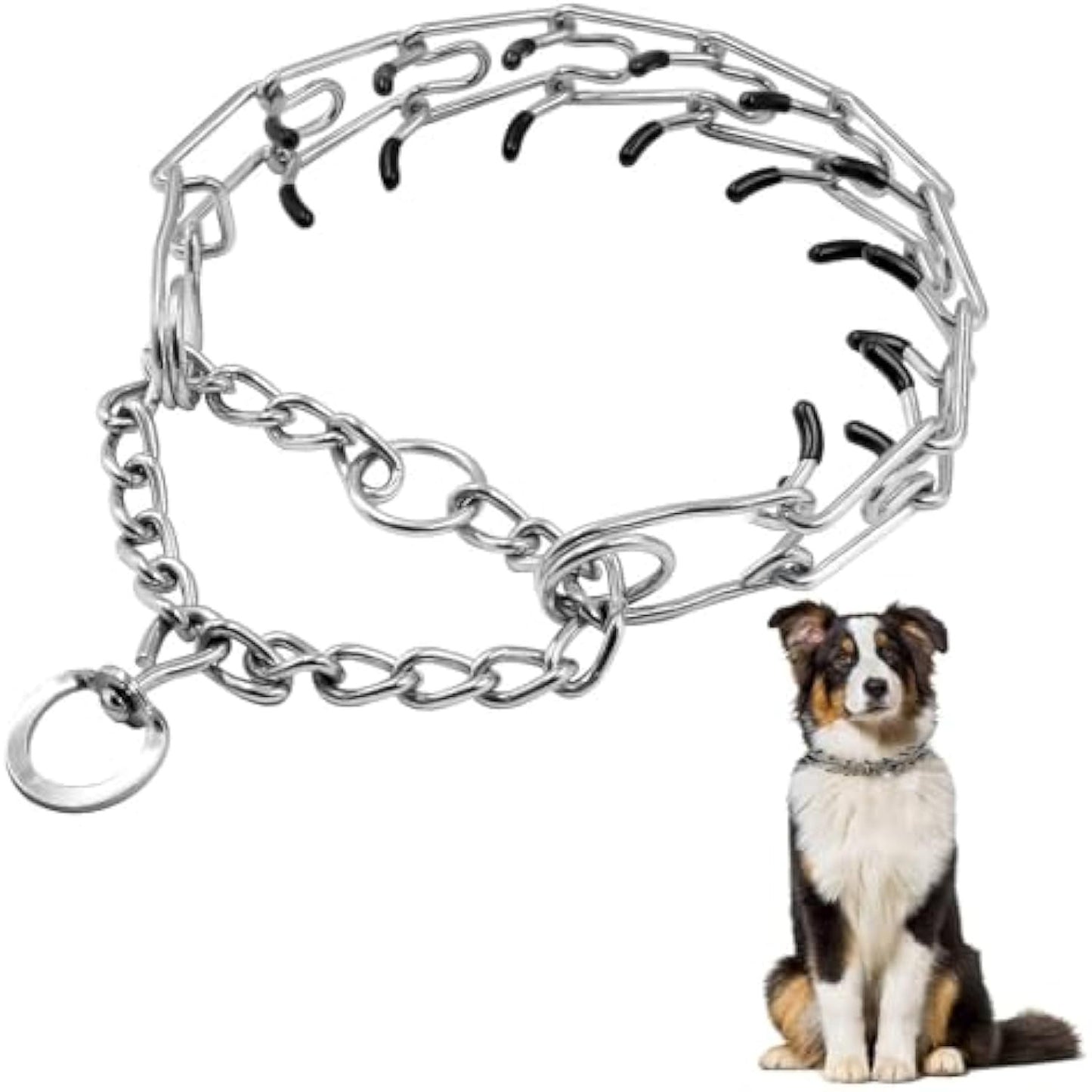 Collar Dog Training Collar Medium And Small Dogs Stainless Steel Adjustable With Comfort Rubber Tips