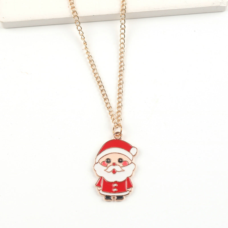 Christmas Necklace Cute Cartoon Santa Claus Snowman