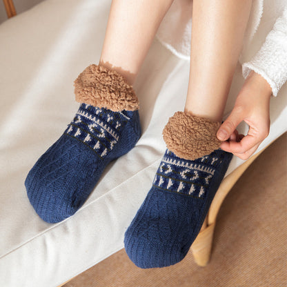 Indoor Home Floor Socks Winter Warm Non-slip Socks For Men And Women